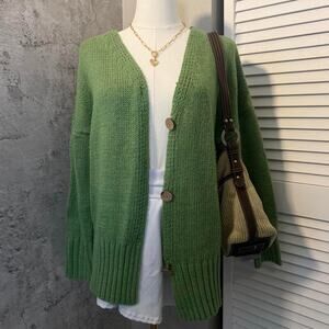 Green Misslook Knit Fall Cardigan